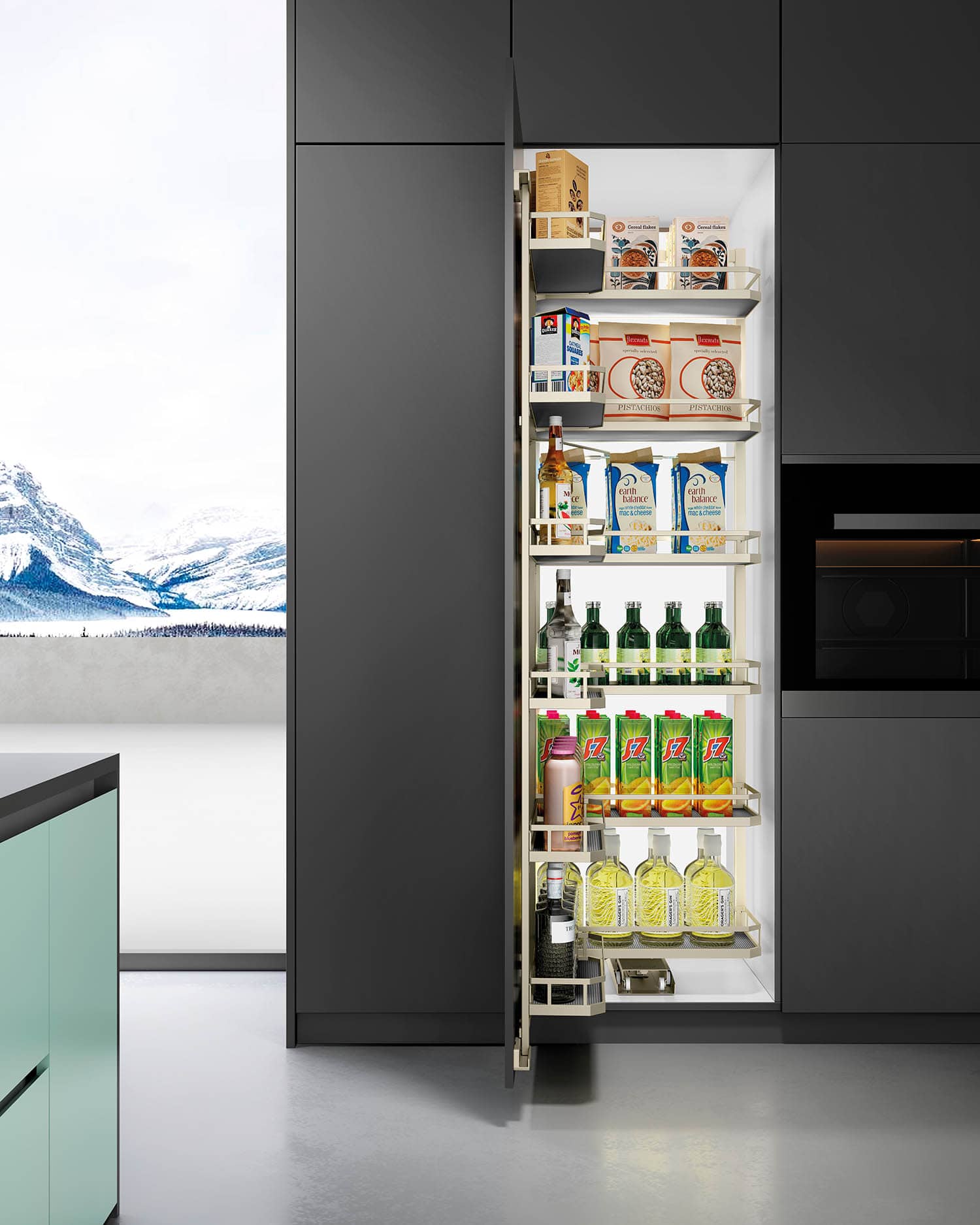 kitchen matt grey tall pantry unit