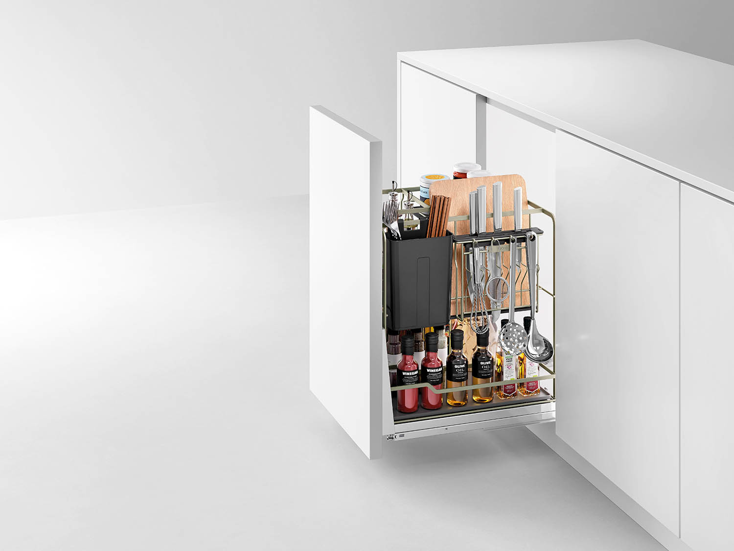 kitchen matt grey tall pantry unit