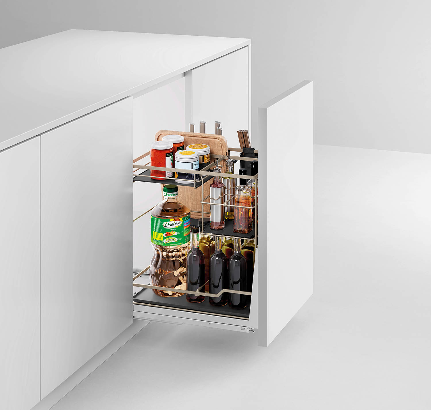 kitchen matt grey tall pantry unit