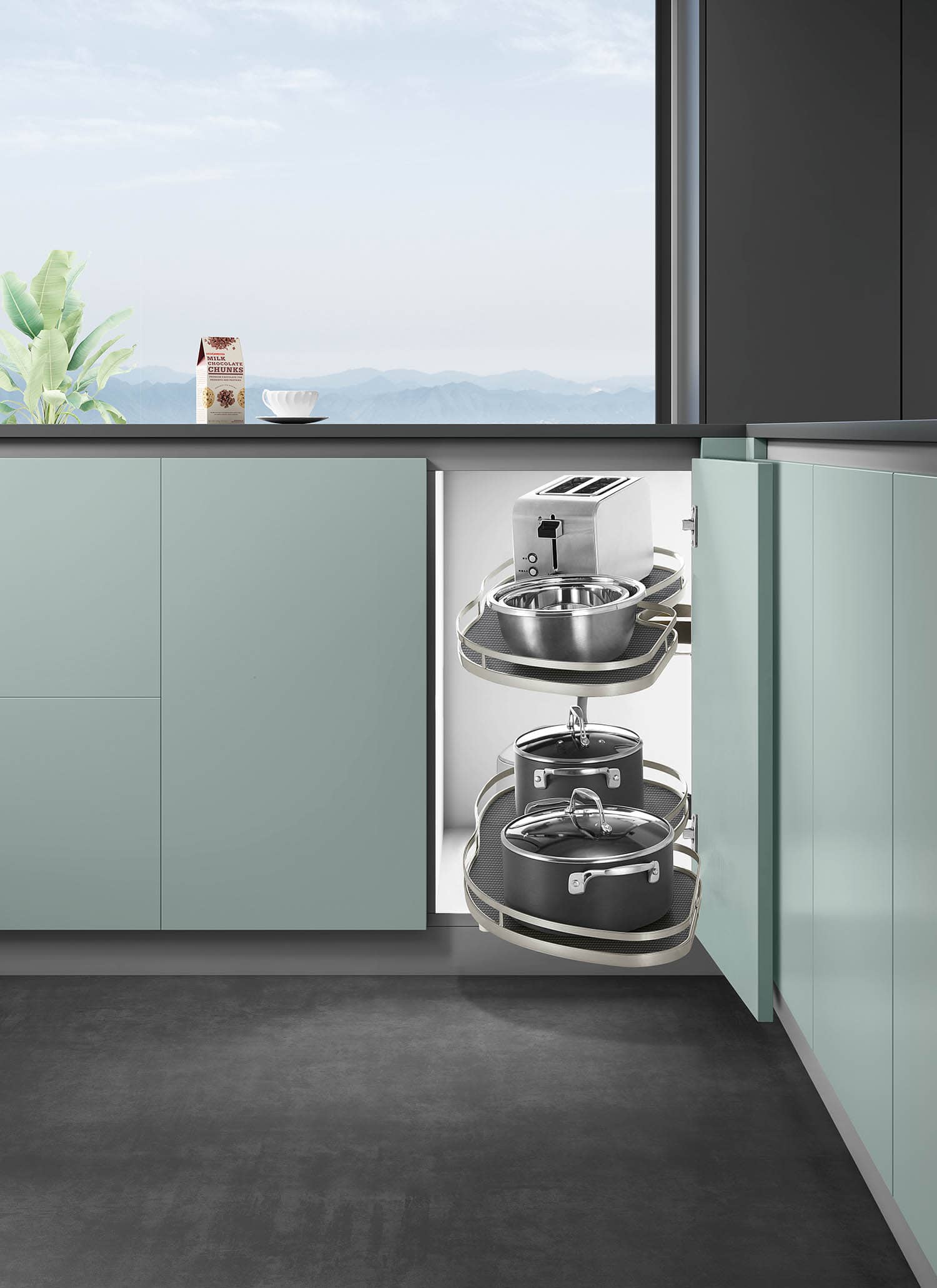 kitchen matt grey tall pantry unit