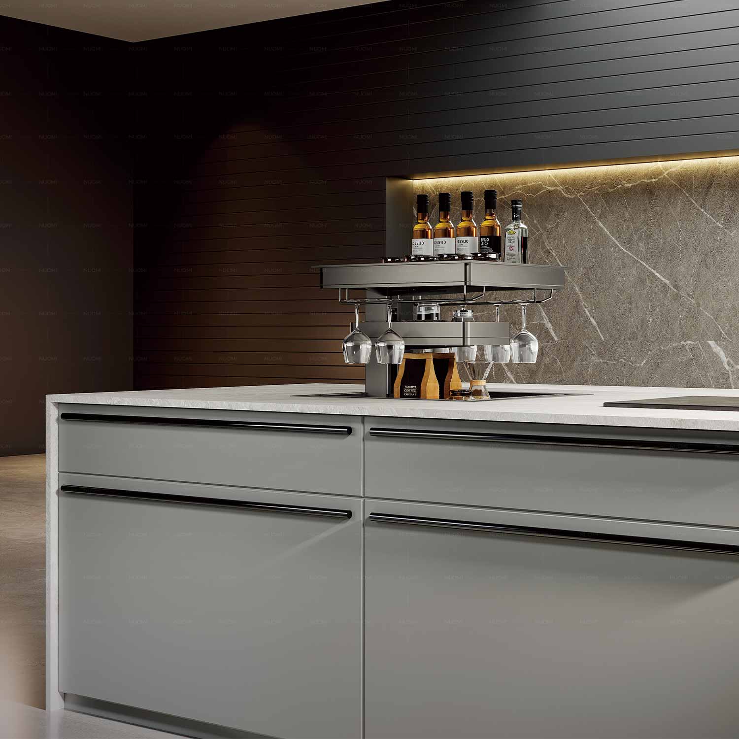 kitchen matt grey tall pantry unit