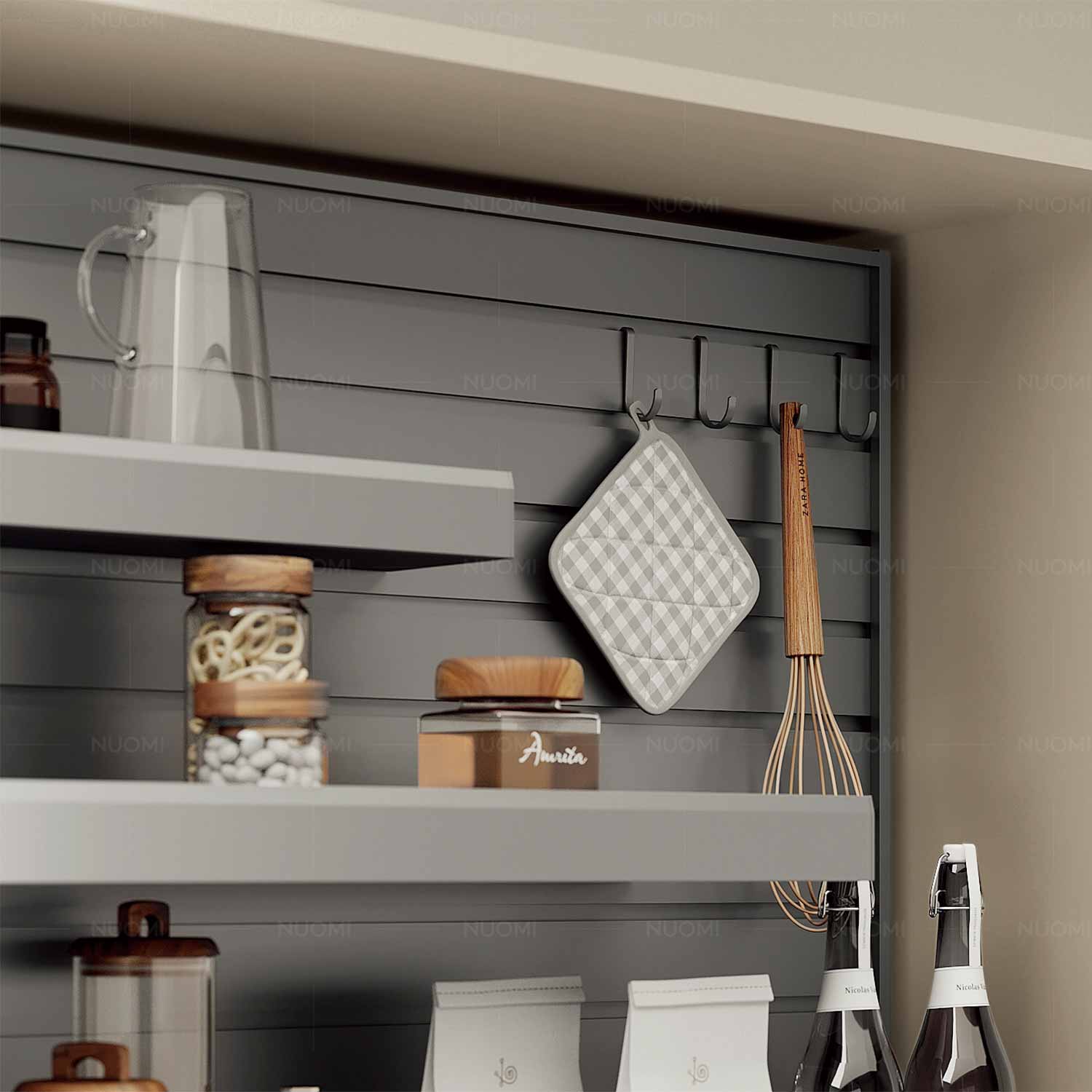 kitchen matt grey tall pantry unit